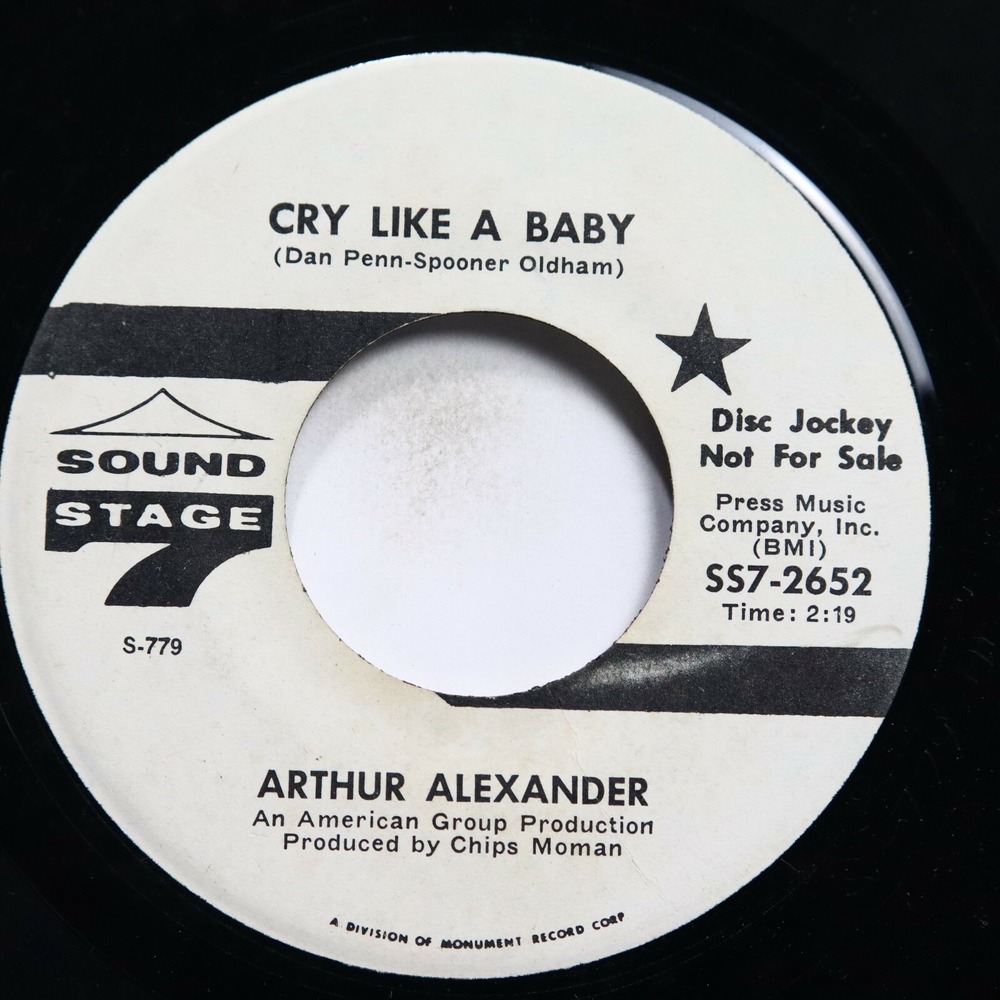 ARTHUR ALEXANDER - CRY LIKE‎ A BABY/ GLORY ROAD - SOUL 45 *PROMO*